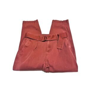 A New Day Rusty Red Brushed Cotton Pleated Ankle Pants Women's 8